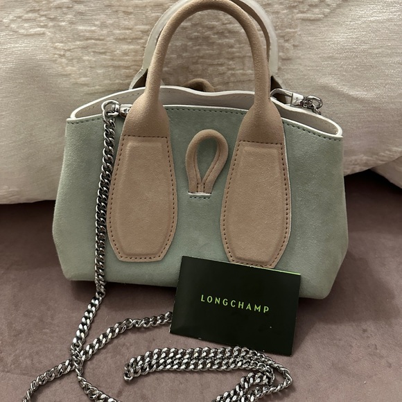 Longchamp Le Roseau XS Celadon and Beige Mini Bag - Picture 7 of 10